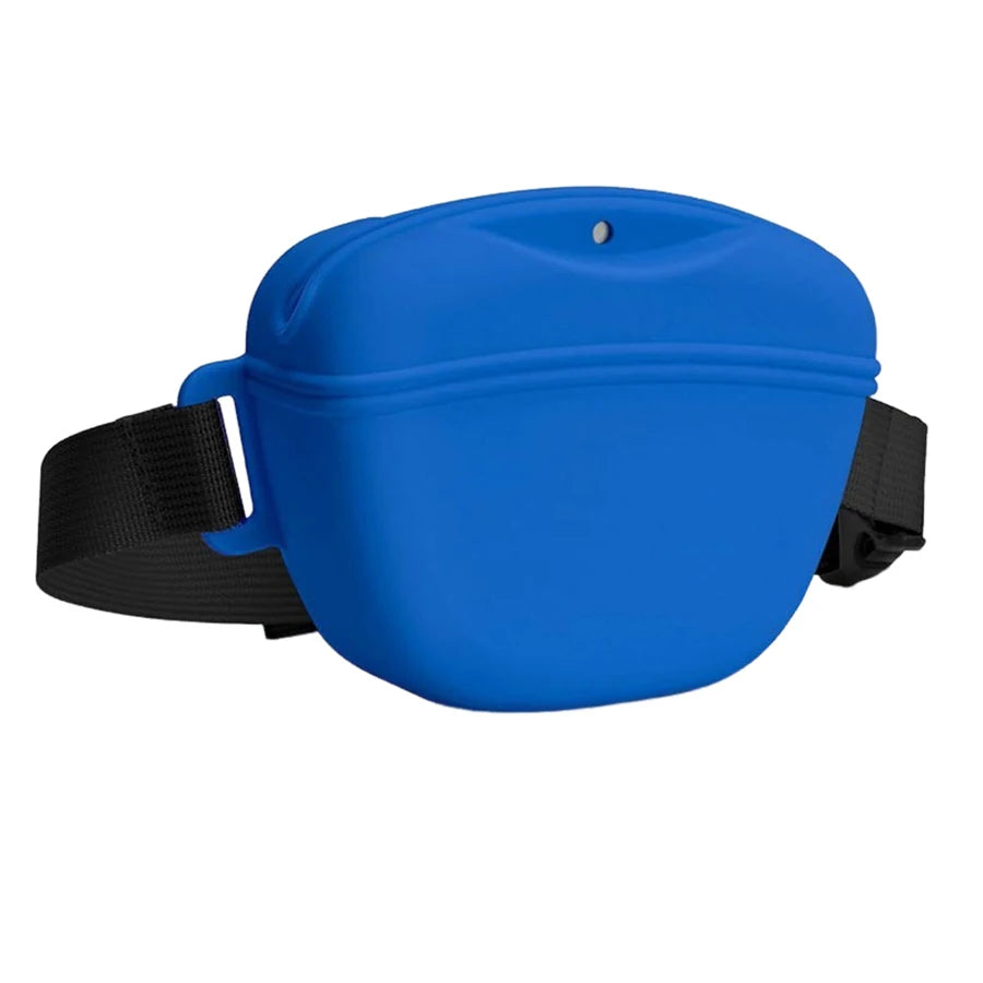 Silicone Dog Treat Bag. Portable Dog Training Waist Bag. Snack Reward Storage Bag with Belt
