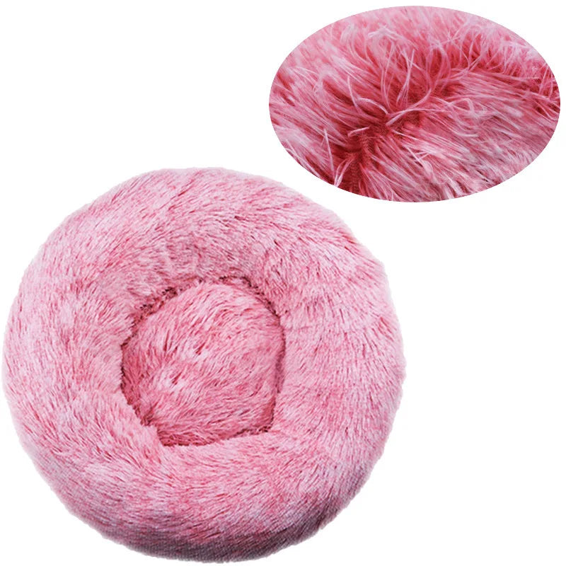 Round Pet Bed for Large,Medium and Small Dogs House Bed Soft Cats Bed Long Plush Dog House for Dogs House Winter Warm Sleeping