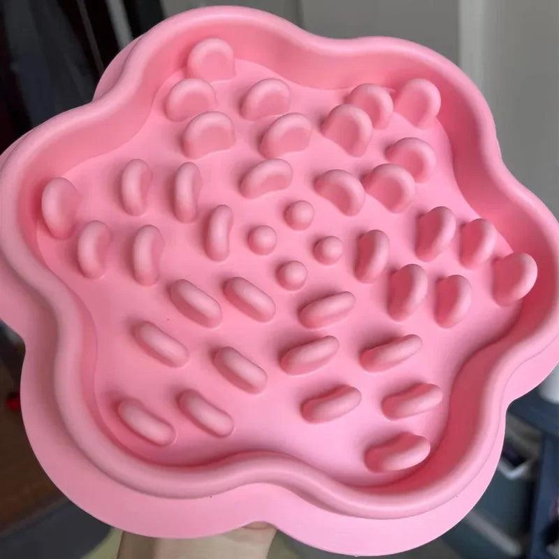 Pet feeding bowl. Slow food silicone bowls for your furry friends.