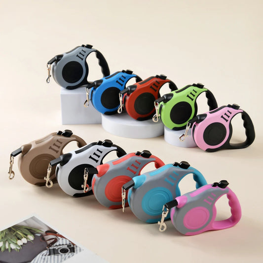 Retractable Dog Lead / Leash 3/5M Nylon Traction Rope. Non-slip Handle