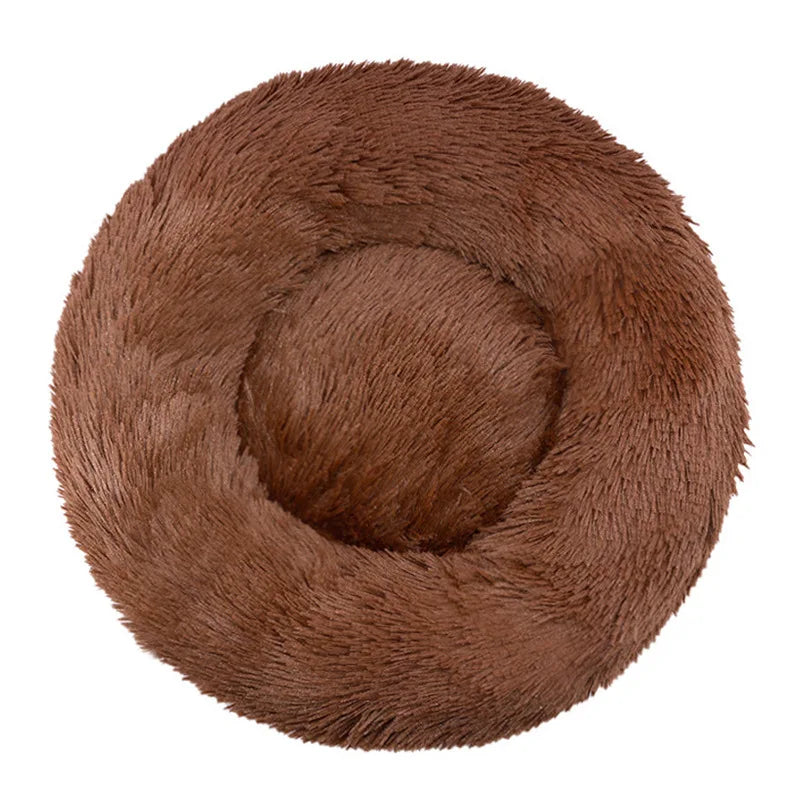 Round Pet Bed for Large,Medium and Small Dogs House Bed Soft Cats Bed Long Plush Dog House for Dogs House Winter Warm Sleeping