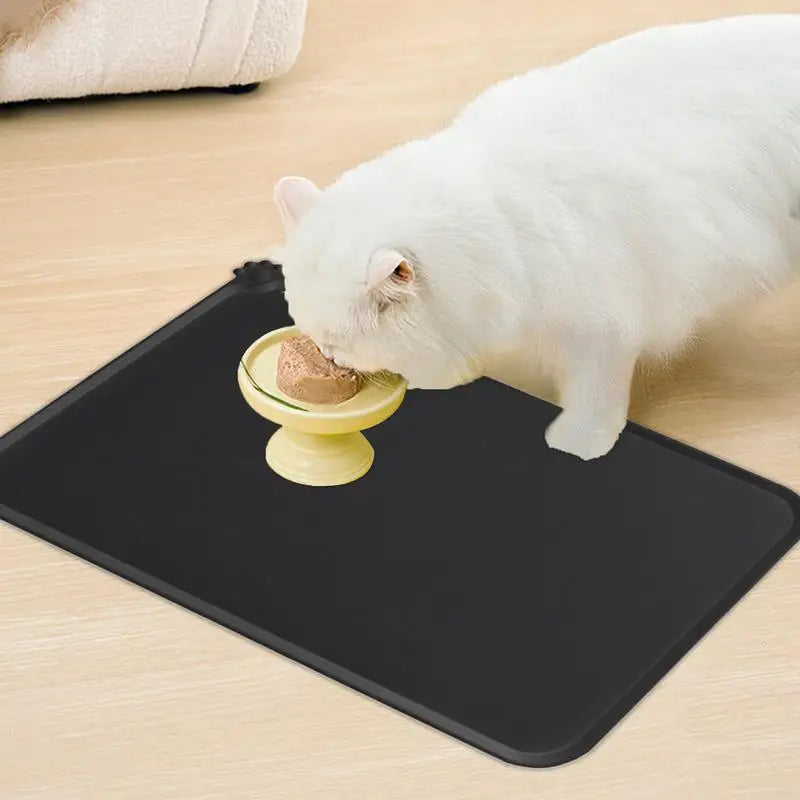 Pet Supplies Silicone Dog or Cat Bowl Mat with High Lips Non-Stick Waterproof Food Feeding Pad