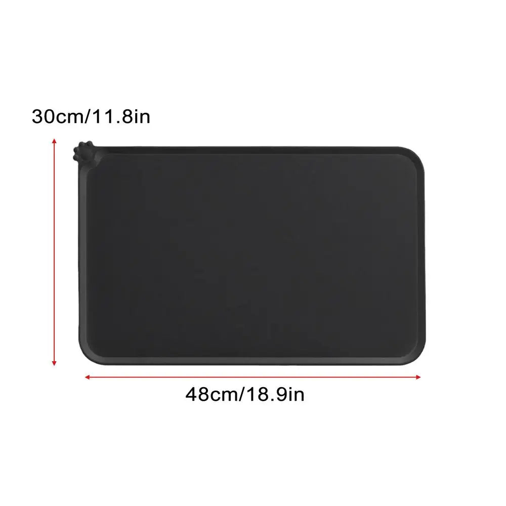 Pet Supplies Silicone Dog or Cat Bowl Mat with High Lips Non-Stick Waterproof Food Feeding Pad