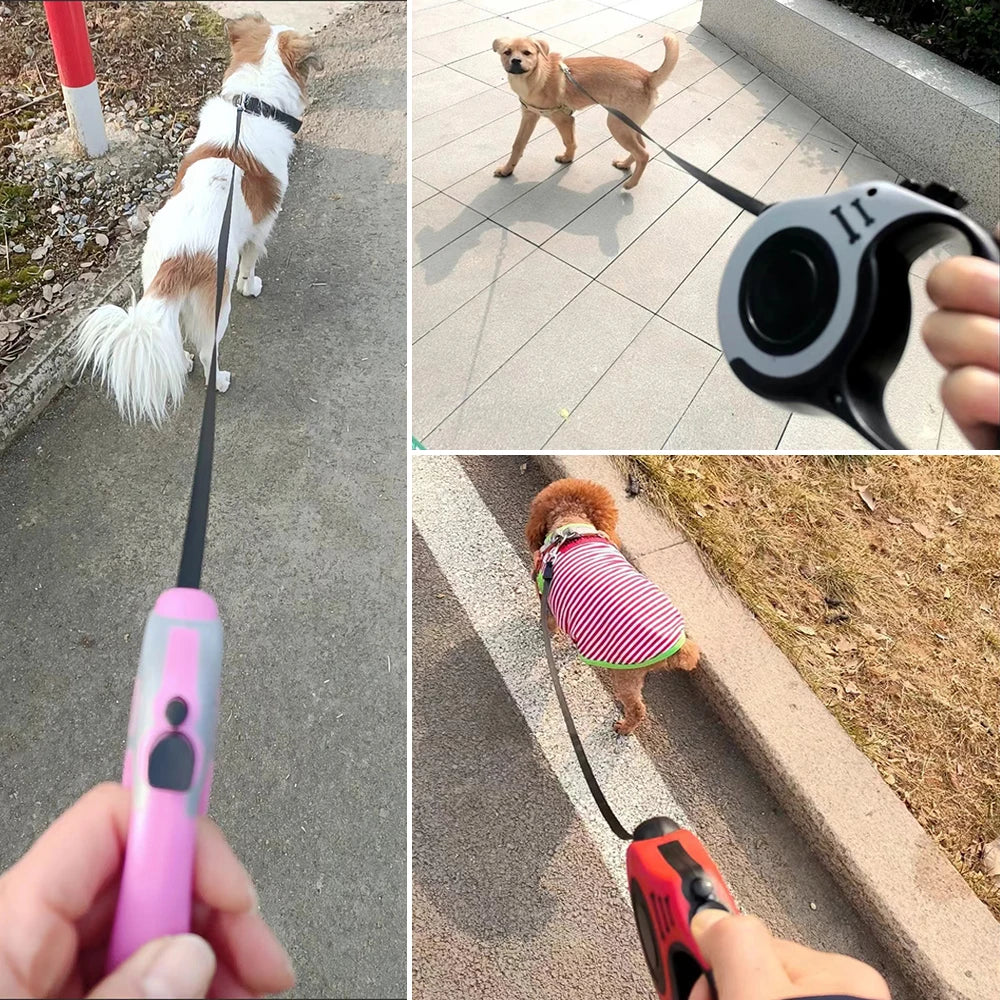 Retractable Dog Lead / Leash 3/5M Nylon Traction Rope. Non-slip Handle