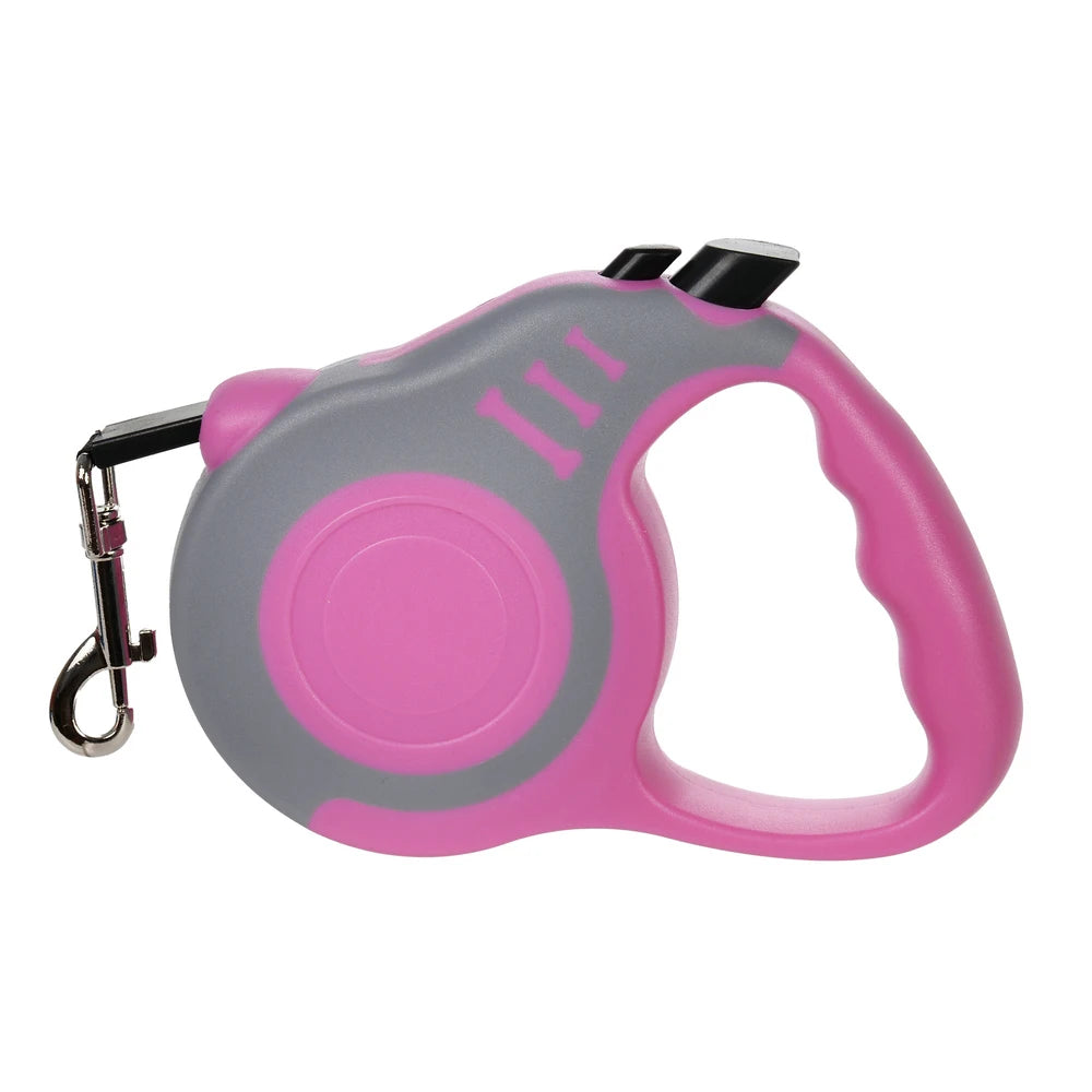 Retractable Dog Lead / Leash 3/5M Nylon Traction Rope. Non-slip Handle