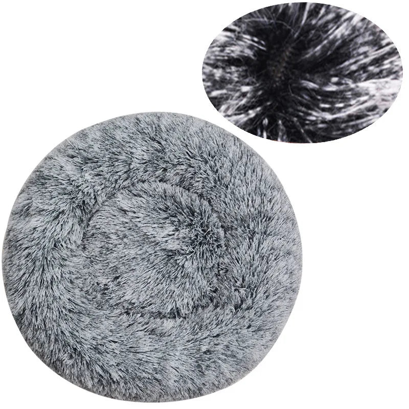 Round Pet Bed for Large,Medium and Small Dogs House Bed Soft Cats Bed Long Plush Dog House for Dogs House Winter Warm Sleeping