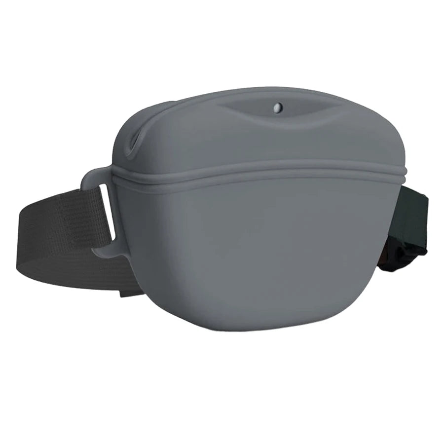 Silicone Dog Treat Bag. Portable Dog Training Waist Bag. Snack Reward Storage Bag with Belt