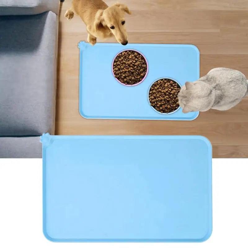 Pet Supplies Silicone Dog or Cat Bowl Mat with High Lips Non-Stick Waterproof Food Feeding Pad