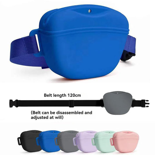 Silicone Dog Treat Bag. Portable Dog Training Waist Bag. Snack Reward Storage Bag with Belt