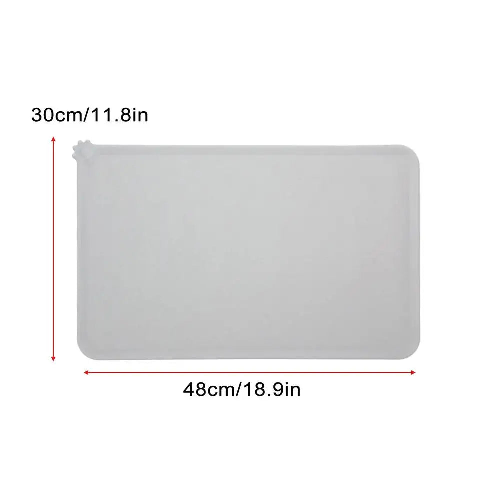 Pet Supplies Silicone Dog or Cat Bowl Mat with High Lips Non-Stick Waterproof Food Feeding Pad