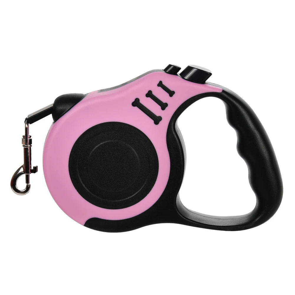 Retractable Dog Lead / Leash 3/5M Nylon Traction Rope. Non-slip Handle
